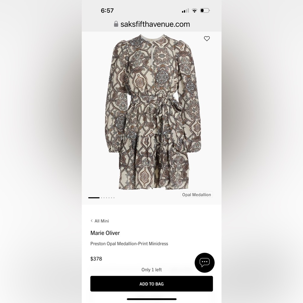 Marie Oliver Preston Opal Medallion-Print Minidress